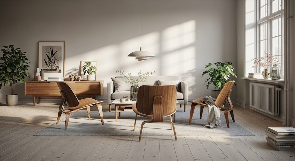 træmøbler i stuen - smarte designer stole i træ